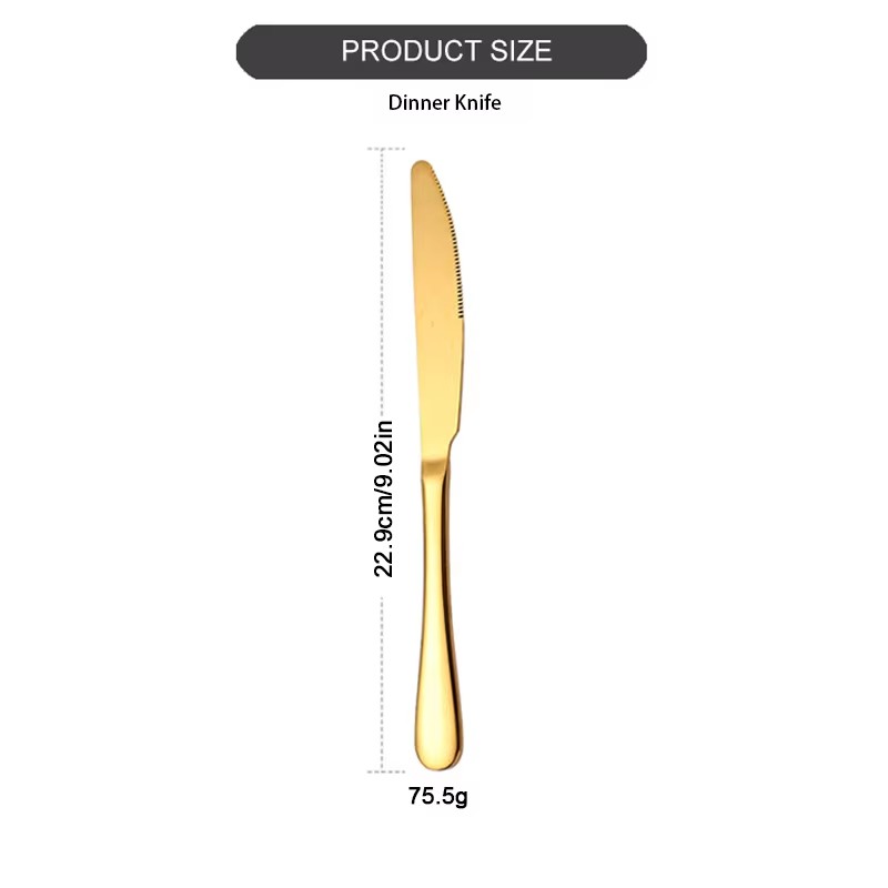 Couteau de table en or