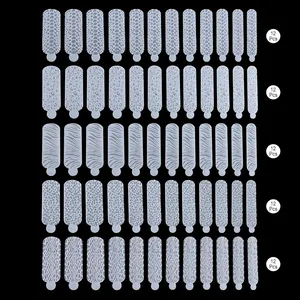 60 ชิ้น 3D แม่พิมพ์ซิลิโคนเล็บสร้างอย่างรวดเร็วโพลีรูปแบบเล็บเจลต่อขยายนํามาใช้ใหม่แบบเล็บคู่นํามาใช้ใหม่