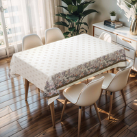 RNPT Fruit Cream Rood Wit Geruit Tafelkleden Bloemen Geel met PU-achterkant Krasbestendig Afwasbaar 0,5 mm dik Picknick