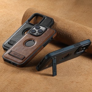 Productos más populares Funda de teléfono TPU PU Cuero Hueco Carga inalámbrica Contraportada a prueba de golpes para iPhone 16 15 14 Con soporte - Product Image 5