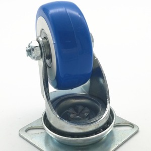Rueda Giratoria Junwei de 2 Pulgadas con Freno, Doble Eje, Color Azul, Tipo con Orificio para Perno, Resistente al Desgaste - Product Image 3
