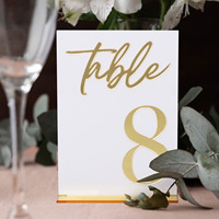 Cartes de Table en verre plexi transparent affichage lettre colorée cartes de Place de mariage en acrylique et numéros de Table avec étiquettes de prix
