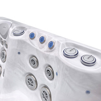 Jacuzzi Compacto Independiente VIRLUX de 2.2m con Capacidad para 5 Personas, Combo de Masaje, Calentador de 4KW de Bajo Consumo para Uso en Exteriores y Villas