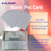 Kartu PVC Berwarna Asli Berkualitas Tinggi untuk Kontrol Akses, Kompatibel dengan Printer Multi-Merek RFID/NFC Cerdas Kalicnp CR80