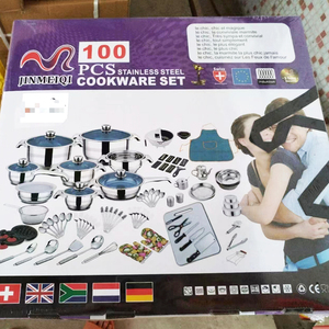 100 cái chất lượng cao cảm ứng Nồi nồi đặt kính nắp không dính thép không gỉ Cookware Set - Product Image 6