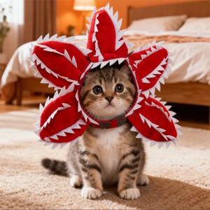 Chapeau en forme de plante carnivore pour chats et chiens, couvre-chef en polyester SML, motif animal, costume décoratif pour animaux de compagnie - Product Image 3