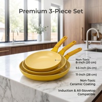 Wok en aluminium durable de 20/24/28 cm avec poignée ergonomique, compatible induction, antiadhésif, pour sautés - Vente en gros