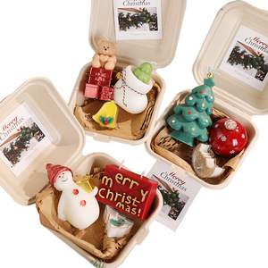 Caja de Regalo con Vela en Forma de Árbol de Navidad Pintada a Mano Estilo Ins Transfronterizo, Recuerdo de Navidad, Vela Divertida para Navidad - Product Image 5