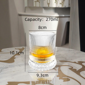 New Arrival <strong>Crystal</strong> Creative Rotating Whiskey Glass Drinking Cup with Glass Tray Rock Spinning Whisky Glass Shunstone Factory - Product Image 2