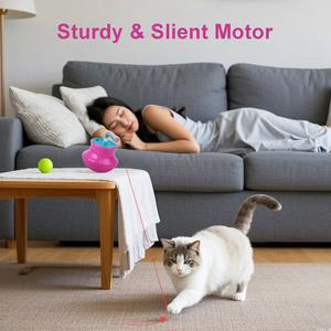 Jouet laser interactif pour animaux de compagnie rechargeable par USB, base oscillante, pointeur laser rotatif automatique à 360 degrés, gyroscopique - Product Image 5