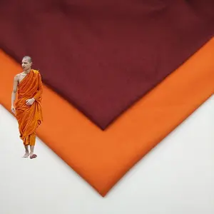 Budist rahipler için yüksek kalite 100% pamuk saten gri ve boyalı kumaş
