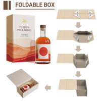 Bouteille en verre à fond épais pour spiritueux 750 ml, bouteille ronde vide en verre pour spiritueux, autocollant personnalisé pour l'emballage de vin et de boissons
