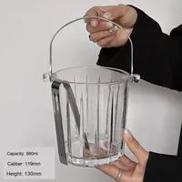 Seau à glace portable en verre Harmonious Home, petit refroidisseur à vin de style européen pour bar à domicile, KTV, fête, vin glacé