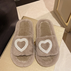 Popular Products PVC Sole Love Fur <b>Slippers</b> Ultra Soft Fuzzy <b>Slippers</b> Women With Professional Manufacturer - Product Image 2