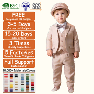 Fabricantes de ropa personalizada, trajes de <span class=keywords><strong>boda</strong></span> para bebés, trajes para niños, ropa para niños, 2 conjuntos, ropa de caballero, trajes para bebés - Product Image 2