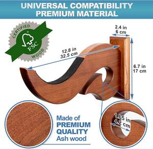 Support de planche de surf crochets frêne bois affichage écologique naturel <span class=keywords><strong>Snowboard</strong></span> <span class=keywords><strong>Wakeboard</strong></span> - Product Image 3