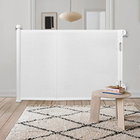 Barrière de sécurité pour bébé réglable et rétractable pour portes et escaliers, ensemble de barrière pour chien - Matériel ABS/PVC pour 0-12 mois et 1-2 ans
