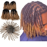 Systèmes de cheveux humains vierges brésiliens # Dreadlocks couleur T1b/27, 10 pouces, toupet en dentelle pour hommes noirs