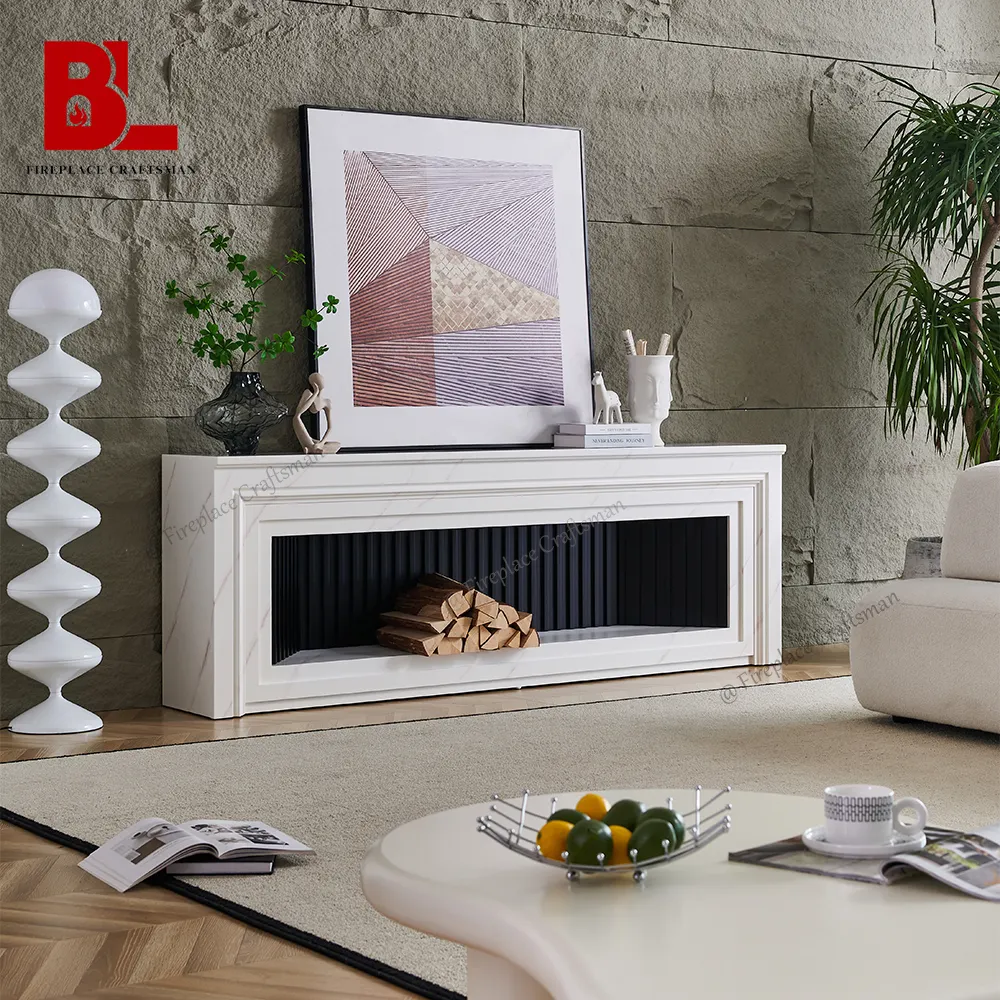 Bán Hot đồ nội thất phòng khách bằng đá cẩm thạch TV đứng phòng khách hiện đại MDF phong cách hiện đại Lò sưởi mantel TV đơn vị