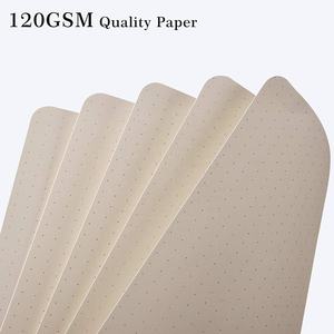 Carnet de notes à grille de points, lot de 2, couverture rigide à grille de points, papier épais, 8 feuilles perforées, couverture en cuir PU lisse - Product Image 3