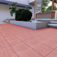 Terrasse en WPC massif - Terrasse écologique imperméable à l'eau avec système d'assemblage - Surface lisse - Style européen traditionnel pour cour et usage extérieur
