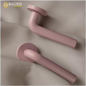 Poignée de porte en alliage de zinc jaune, design minimaliste Morandi, pour usage hôtelier, fabriquée en Chine, serrure de poignée de porte artistique - Product Image 3
