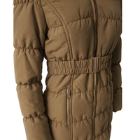Manteau matelassé réversible imperméable pour femme avec ceinture et garniture en fourrure d'agneau épaisse, vêtement d'extérieur d'hiver