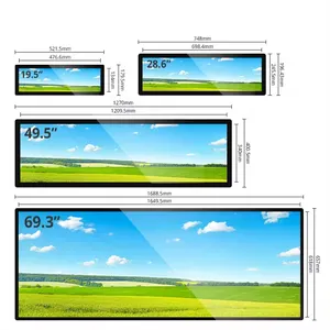 Fábrica Tamanhos Completos Comercial Indoor Android Esticado Bar Lcd Displays Horizontal Touch Screen Bar