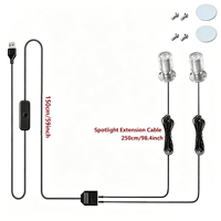 Lot de 2 mini projecteurs LED 1W pour modèles, vitrines à bijoux, armoires à vin, figurines de collection, expositions et boîtiers PC