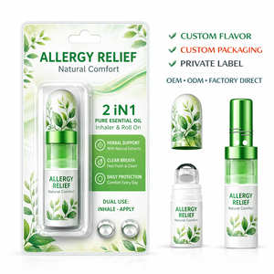 Inhalateur Nasal 2-en-1 Apaisant Contre les Allergies, Bâtonnet Confort Herbal à Double Usage, <span class=keywords><strong>Huile</strong></span> <span class=keywords><strong>Essentielle</strong></span> Portable pour Protection Quotidienne - Product Image 1