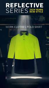 Polo à manches longues, chemise à séchage rapide pour les travailleurs sanitaires, vêtements <span class=keywords><strong>de</strong></span> protection du travail et <span class=keywords><strong>de</strong></span> circulation pour les chantiers <span class=keywords><strong>de</strong></span> construction - Product Image 4