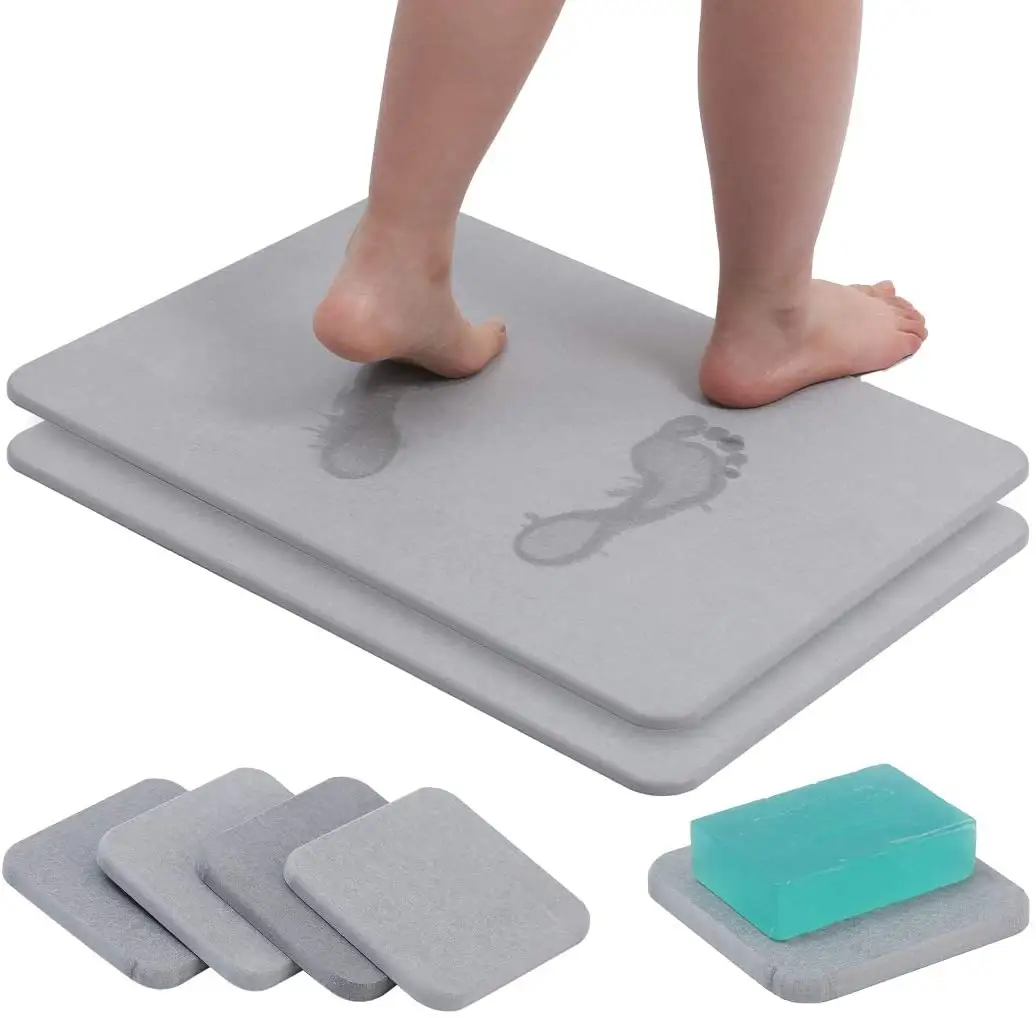 Tapis de bain absorbant à la diatomite Tapis de porte de bain Tapis absorbant à la diatomite à séchage rapide