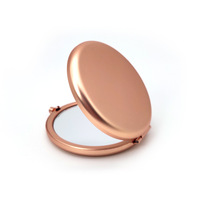 Miroir de poche compact rond personnalisé avec logo gravé, double face, pliable, pour cadeau d'invité de mariage, voyage, sac à main