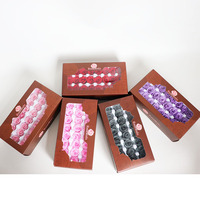 Bouquet de roses préservées de qualité éternelle de 2 à 3cm dans une boîte cadeau pour la fête des mères et Pâques Fourniture directe en usine de matériaux de bricolage faits à la main