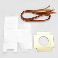 Boîte d'emballage en plastique transparente, boîtes à gâteaux avec ruban, pour emballage de pâtisserie, de couleur or ou argent, 50 unités