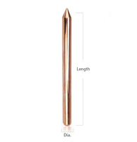 RUISU Copper Bolts with Threaded Ends for Grounding Electrodes Customizable Length Galvanized Finish