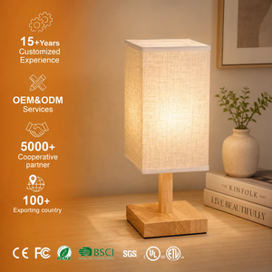 Lampada d'atmosfera per bambini di alta qualità con telecomando, luce notturna, lampada da tavolo a LED in bambù con tessuto di lino e calligrafia artigianale - Product Image 2