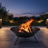 Brasero d'extérieur rond sans installation pour terrasse et jardin, foyer à bois pour chauffage, feux de camp et événements