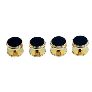 Classico gemello <span class=keywords><strong>con</strong></span> bottone 4 pezzi nero onice Set di gemelli accessori Ddp Air regalo placcato oro <span class=keywords><strong>Smoking</strong></span> da uomo - Product Image 2