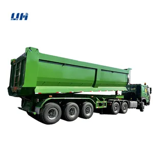 Heavy Duty 60 Cubic Meter Tipper Trailer Hydraulic End Side Tipper Dump Trailer for Sale