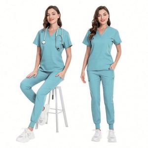 Ensemble d'uniformes médicaux sur mesure grande taille pour soins de la peau, anti-rides, extensibles, pour hôpital, unisexe, OEM ODM - Product Image 3
