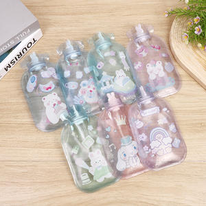 Linda botella de agua caliente portátil con diseño de flamenco y gato, calentador de manos de dibujos animados para niñas y estudiantes. - Product Image 2