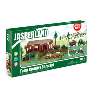Ensemble de jeu amusant pour enfants, écurie de chevaux, jouets d'<span class=keywords><strong>animaux</strong></span> de <span class=keywords><strong>ferme</strong></span> en plastique, maison <span class=keywords><strong>avec</strong></span> <span class=keywords><strong>tracteur</strong></span> coulissant - Product Image 3