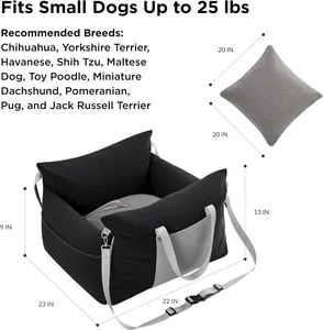 Asiento de coche para perros pequeños de ocio de fábrica BSCI para perros pequeños, asiento elevador impermeable para perros para coche con bolsillos de almacenamiento, bolsa para mascotas y gatos