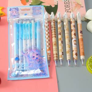 Kawaii baskı varil ve çanta 6 0.5 ile sevimli jel mürekkep kalemi mm silinebilir mavi mürekkep adet/torba - Product Image 1