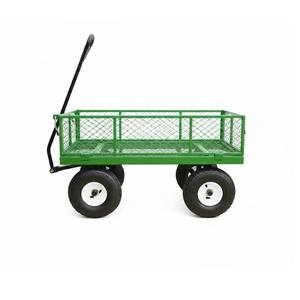 33.8x15.8x20" Green Heavy Duty <b>Garden</b> Cart Mesh Bed Removable Sides OEM/ODM 400 Lbs for Hauling Soil, Plants ODGGAR024 - Product Image 1