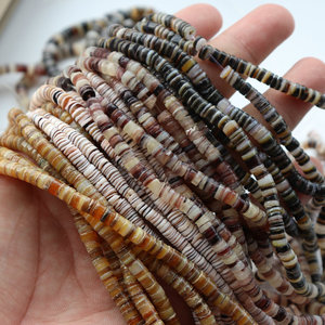Perles rondes en nacre de conque philippine avec trou central, accessoires pour bijoux DIY, matériaux pour la création de bijoux [Livraison gratuite pour les commandes à partir de…] - Product Image 2