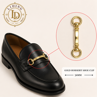 Clip de chaussure Horsebit doré 56x15mm, breloque métallique pour mocassins, alliage de zinc moulé sous pression, tailles personnalisées OEM ODM GRS