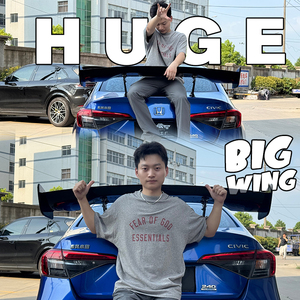 Haosheng Universal <strong>Spoilers</strong> GT Carbon Looks ABS <strong>Rear</strong> <strong>Spoiler</strong> Wings Aluminum Back Big Wing Universal <strong>Spoiler</strong> Sedan Saloon Car - Product Image 1