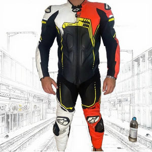 Chaqueta de Motociclismo de Cuero Protectora Sublimada, Cortavientos, Transpirable, Talla Grande, Logotipo Personalizado, Unisex, 480g - Product Image 3
